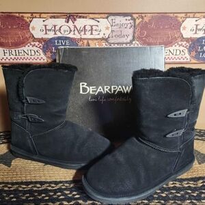 BearPaw Women's Black Winter Boots